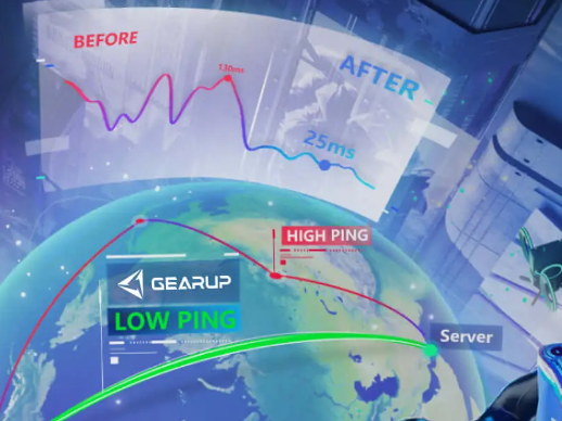 a picture of the world with low ping and high ping